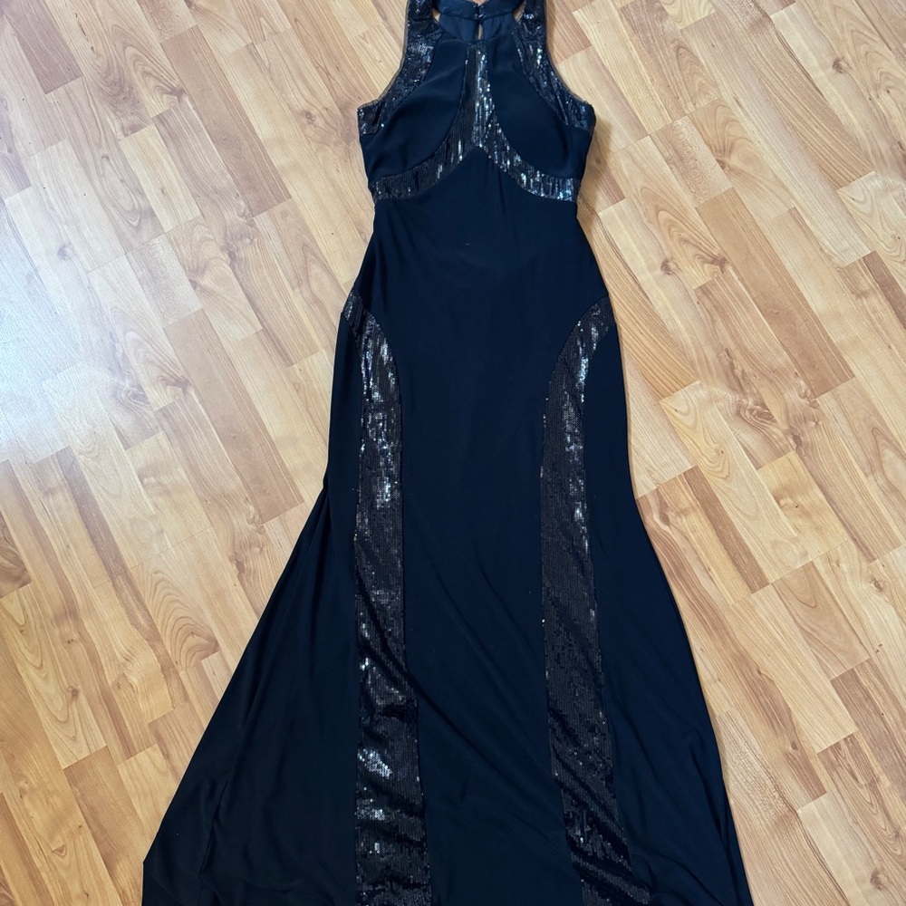 Morgan & Co. Black Sequin Maxi Dress